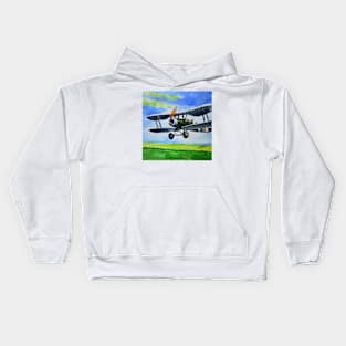 Biplane Watercolor Kids Hoodie